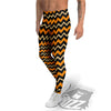 Zigzag Halloween Print Pattern Men's Leggings-grizzshop