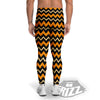 Zigzag Halloween Print Pattern Men's Leggings-grizzshop