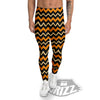 Zigzag Halloween Print Pattern Men's Leggings-grizzshop