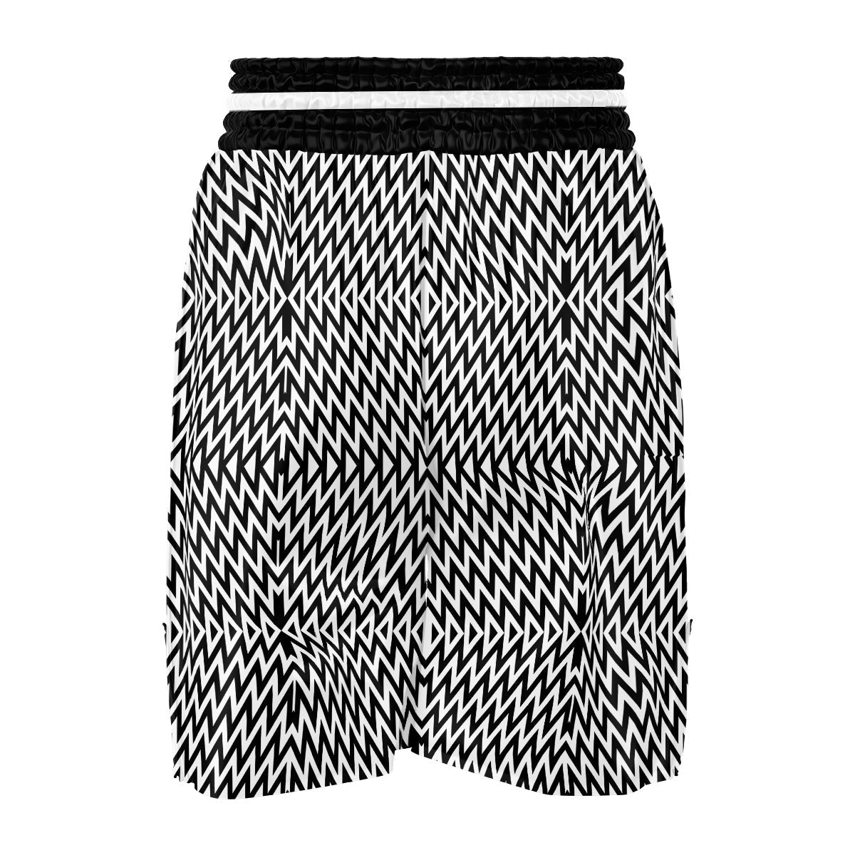 Zigzag Lines Black Print Pattern Boxing Shorts-grizzshop