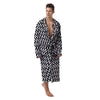 Zigzag Lines Black Print Pattern Men's Robe-grizzshop