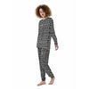 Zigzag Lines Black Print Pattern Women's Pajamas-grizzshop