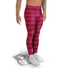 Zigzag Magenta Pink Print Pattern Men's Leggings-grizzshop