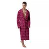 Zigzag Magenta Pink Print Pattern Men's Robe-grizzshop