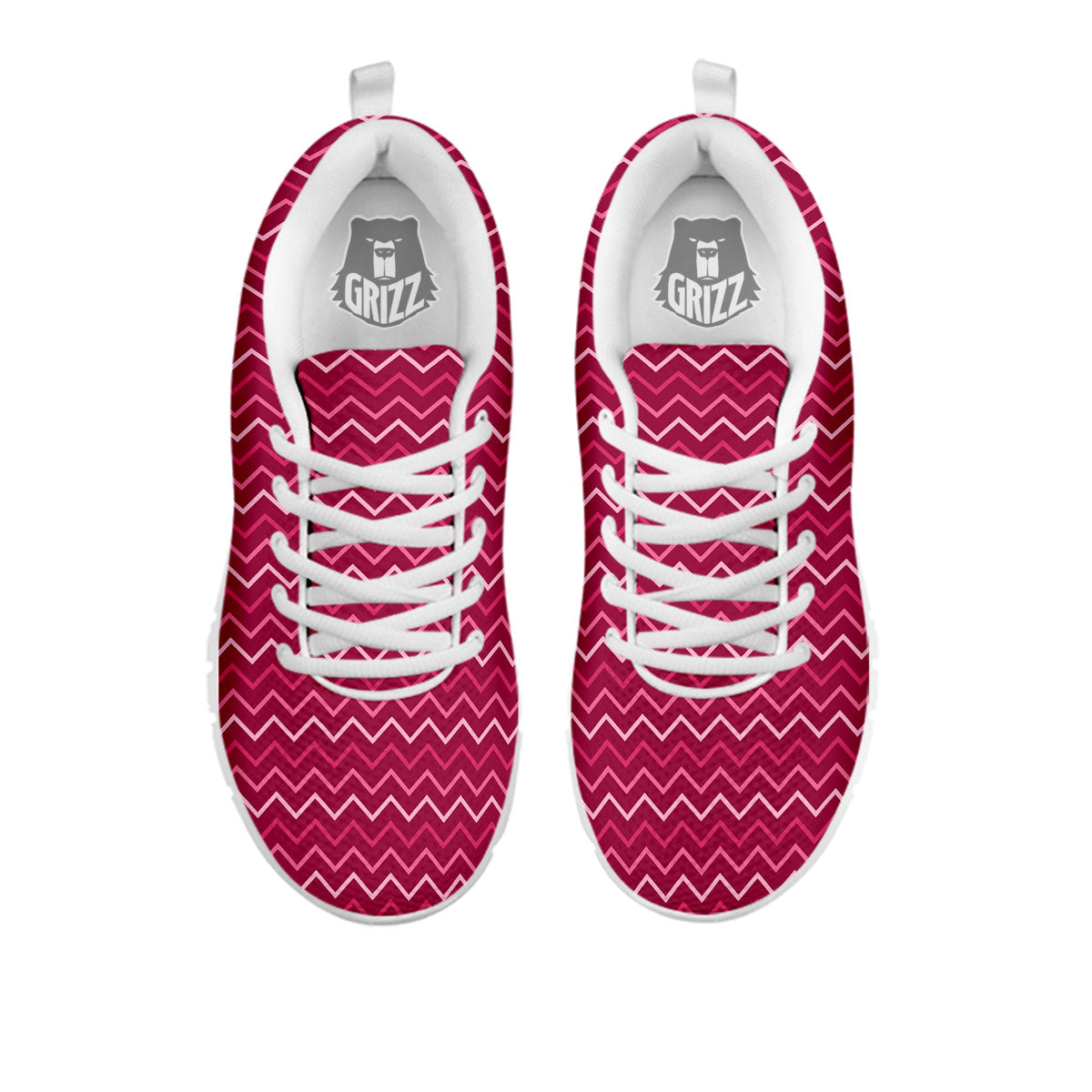 Zigzag Magenta Pink Print Pattern White Sneaker-grizzshop