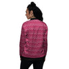 Zigzag Magenta Pink Print Pattern Women's Bomber Jacket-grizzshop