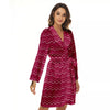 Zigzag Magenta Pink Print Pattern Women's Robe-grizzshop