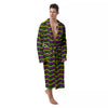 Zigzag Mardi Gras Print Pattern Men's Robe-grizzshop