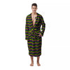 Zigzag Mardi Gras Print Pattern Men's Robe-grizzshop