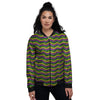 Zigzag Mardi Gras Print Pattern Women's Bomber Jacket-grizzshop