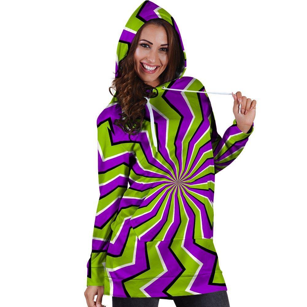 Zigzag Optical illusion Hoodie Dress-grizzshop