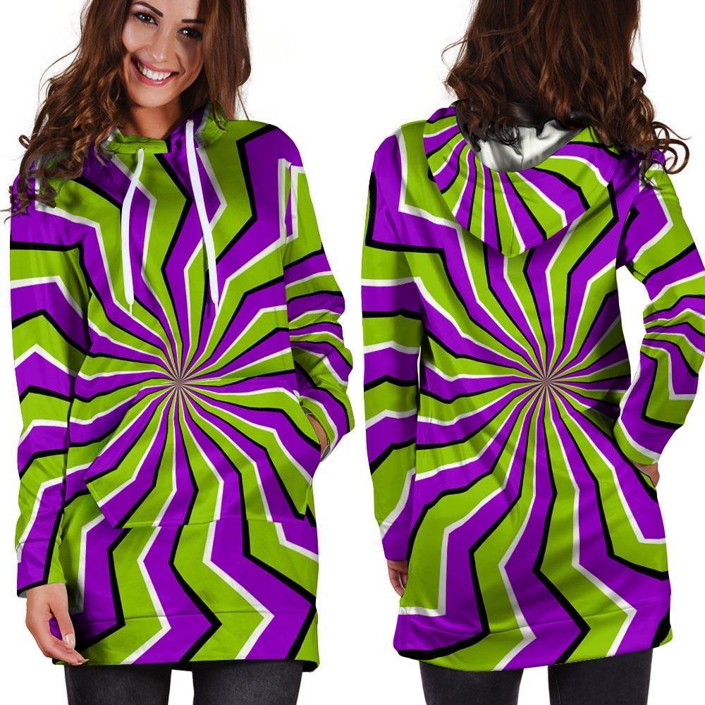 Zigzag Optical illusion Hoodie Dress-grizzshop