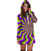 Zigzag Optical illusion Hoodie Dress-grizzshop