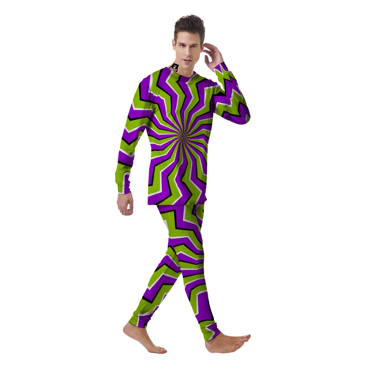 Zigzag Optical illusion Men's Pajamas-grizzshop