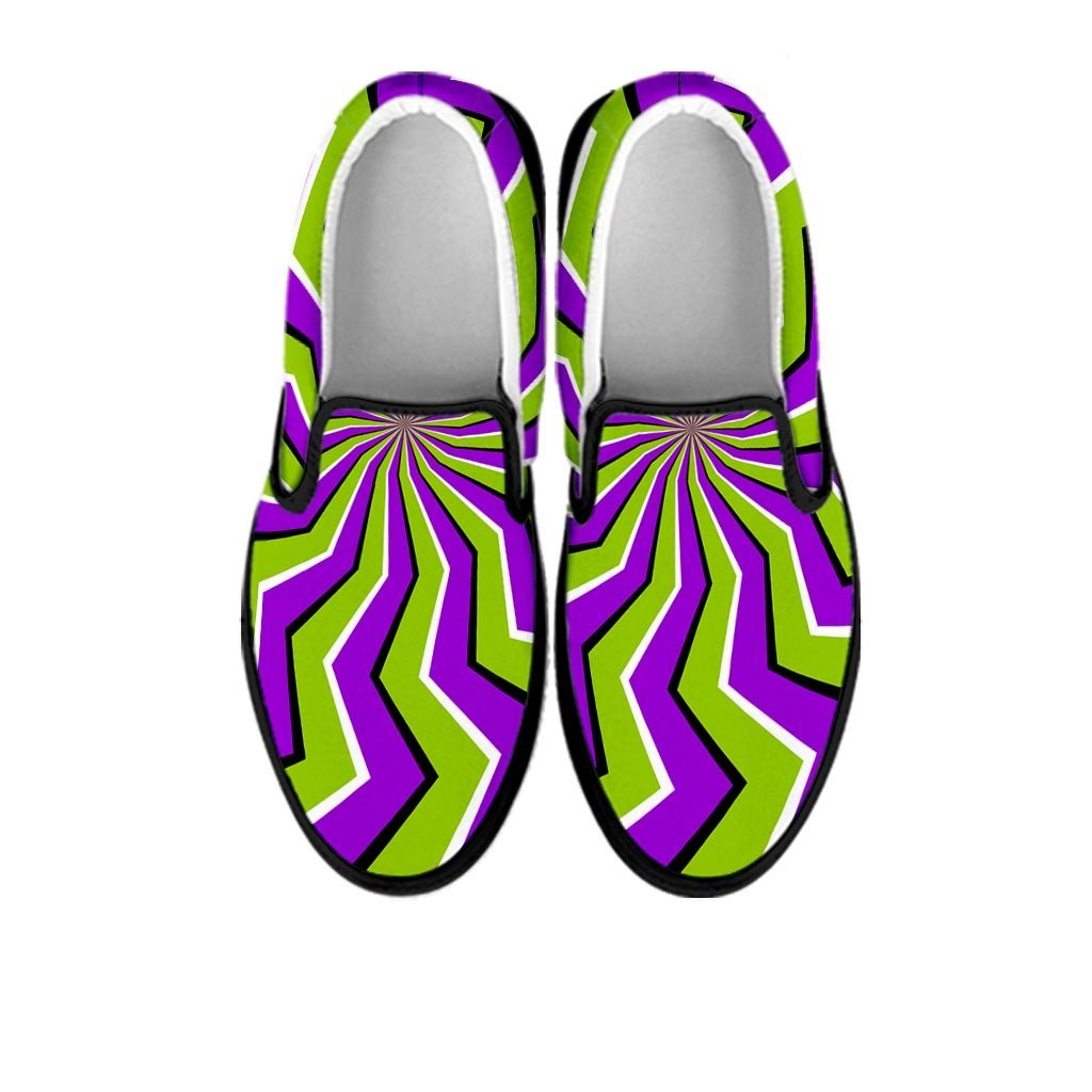 Zigzag Optical illusion Men's Slip On Sneakers-grizzshop