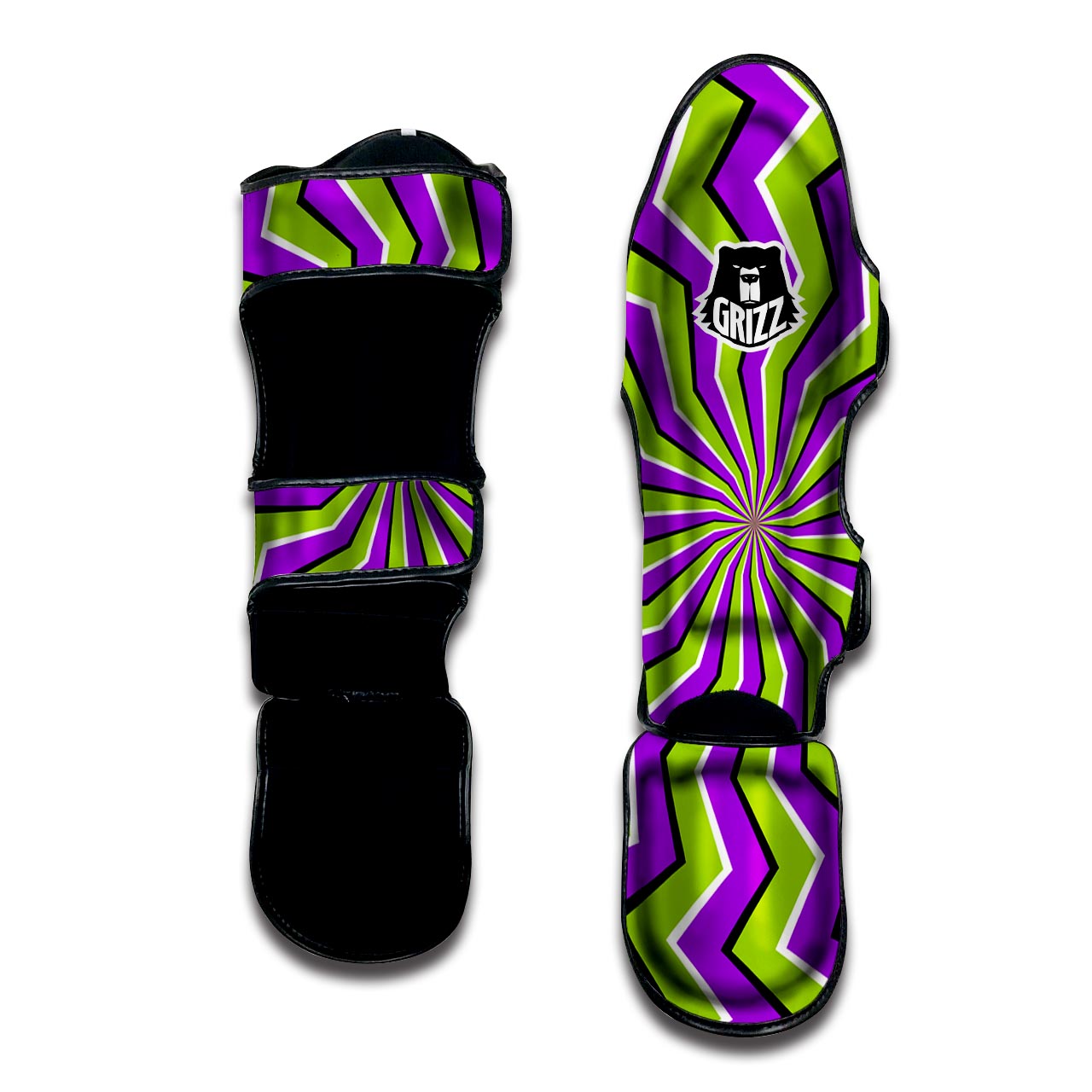 Zigzag Optical illusion Muay Thai Shin Guard-grizzshop