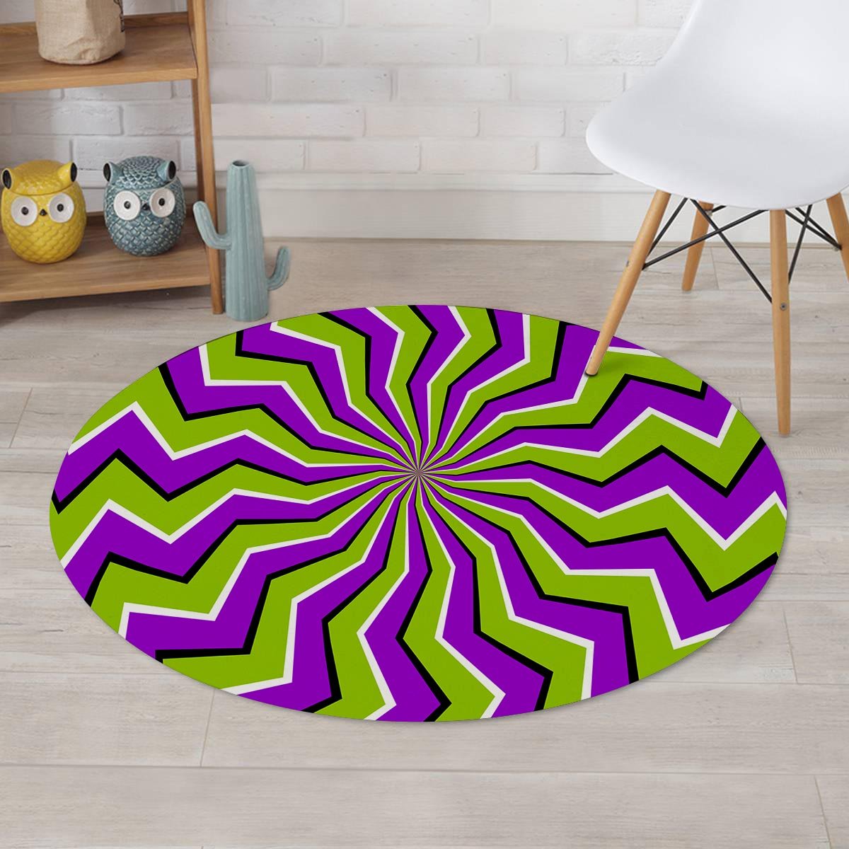 Zigzag Optical illusion Round Rug-grizzshop