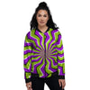 Zigzag Optical illusion Women's Bomber Jacket-grizzshop