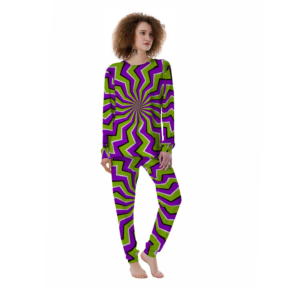 Zigzag Optical illusion Women's Pajamas-grizzshop