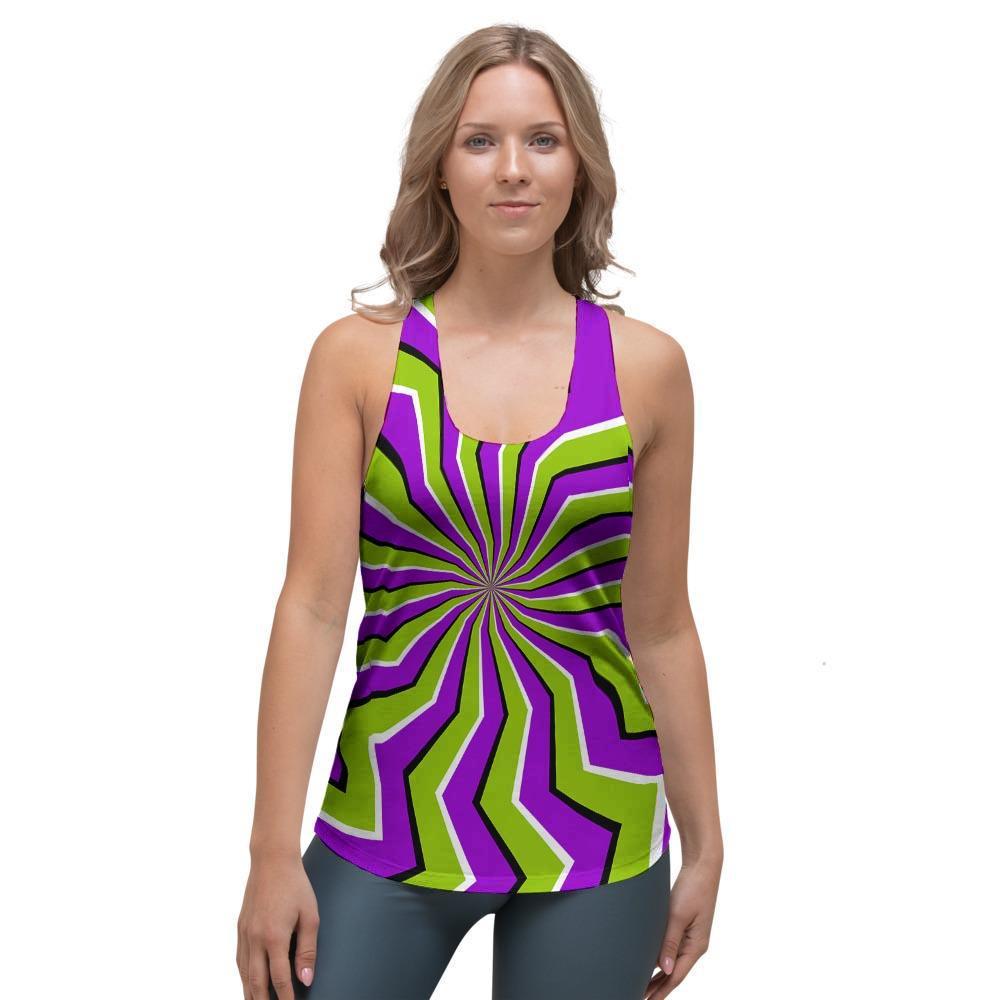 Zigzag Optical illusion Women's Racerback Tank Top-grizzshop