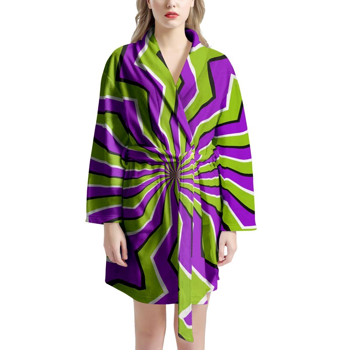 Zigzag Optical illusion Women's Robe-grizzshop
