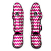 Zigzag Pink And White Print Pattern Muay Thai Shin Guards-grizzshop