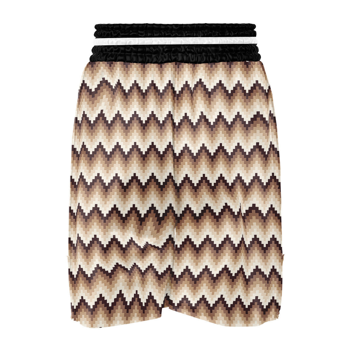 Zigzag Pixel Print Pattern Boxing Shorts-grizzshop