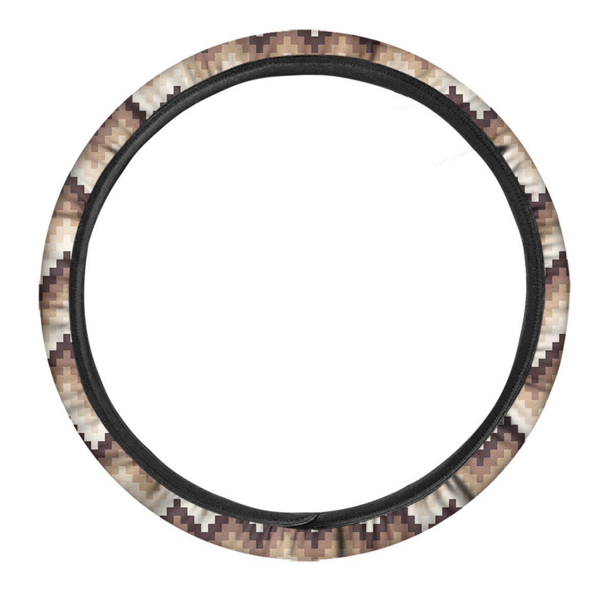 Zigzag Pixel Print Pattern Car Steering Wheel Cover-grizzshop