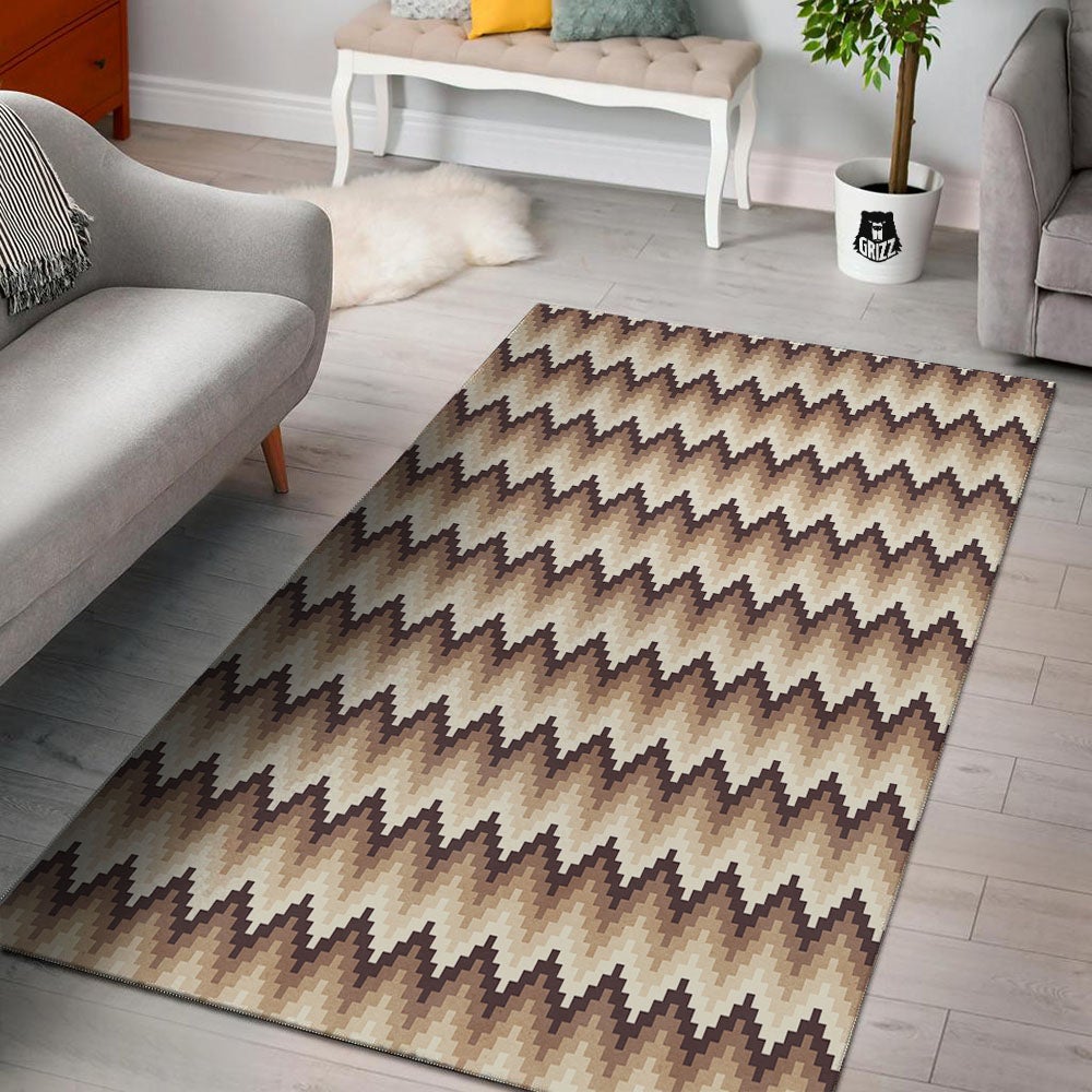 Zigzag Pixel Print Pattern Floor Mat-grizzshop