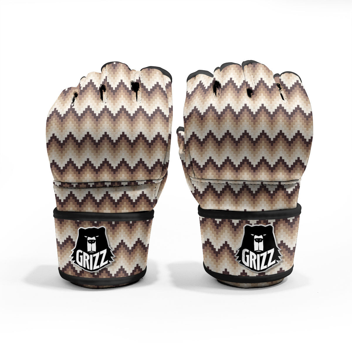 Zigzag Pixel Print Pattern MMA Gloves-grizzshop