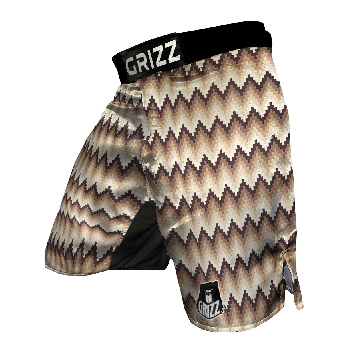 Zigzag Pixel Print Pattern MMA Shorts-grizzshop
