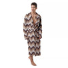 Zigzag Pixel Print Pattern Men's Robe-grizzshop