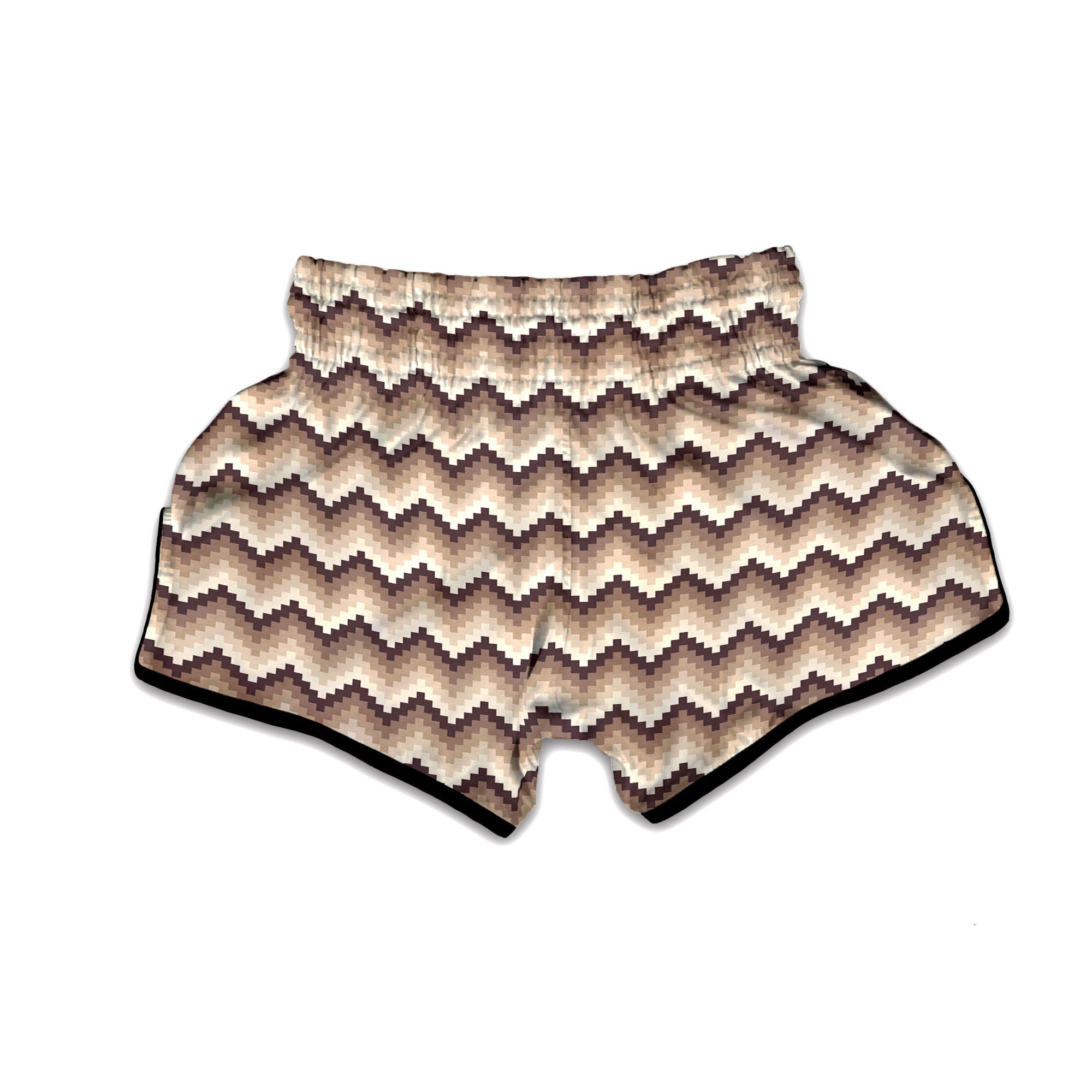 Zigzag Pixel Print Pattern Muay Thai Boxing Shorts-grizzshop