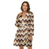 Zigzag Pixel Print Pattern Women's Robe-grizzshop