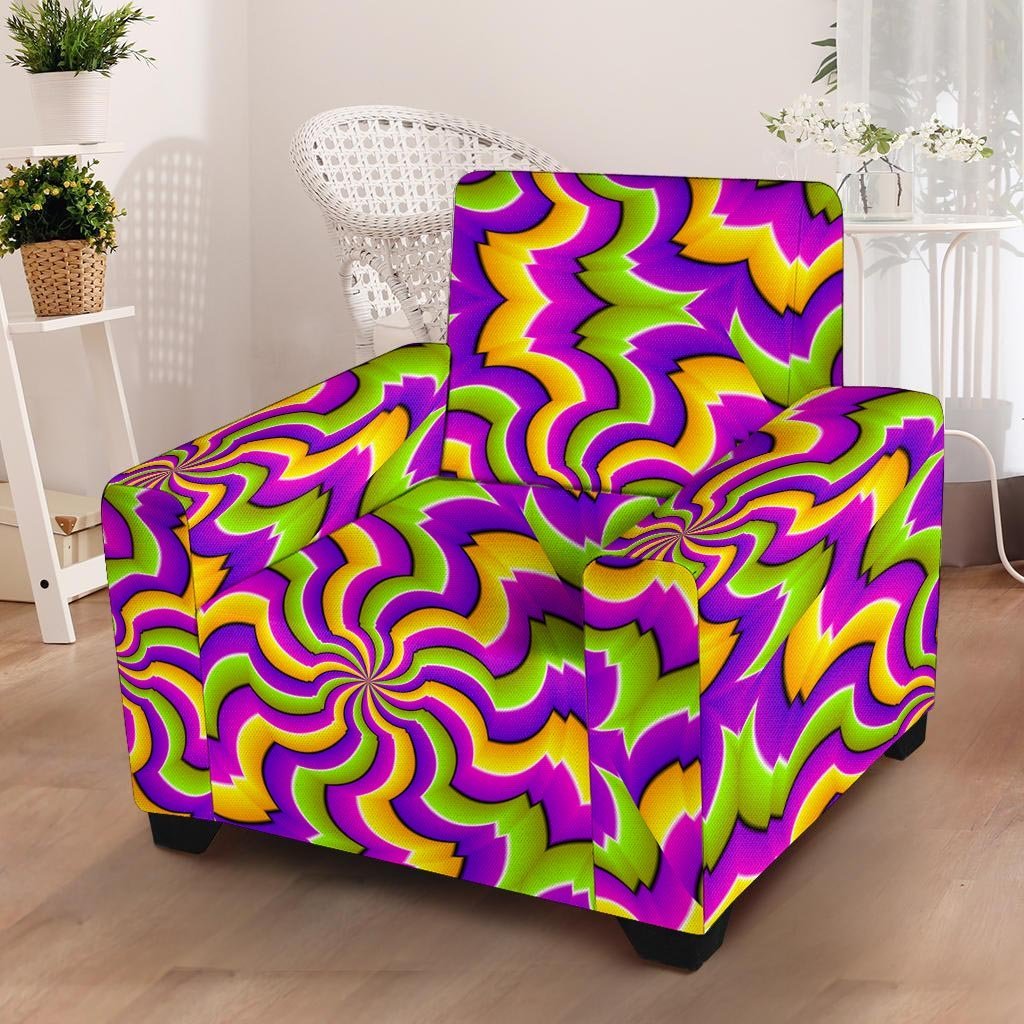 Zigzag Psychedelic Optical illusion Armchair Cover-grizzshop
