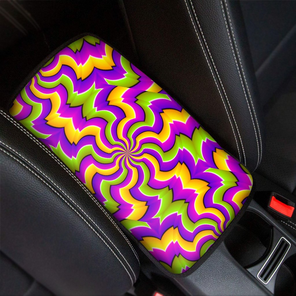 Zigzag Psychedelic Optical illusion Car Console Cover-grizzshop