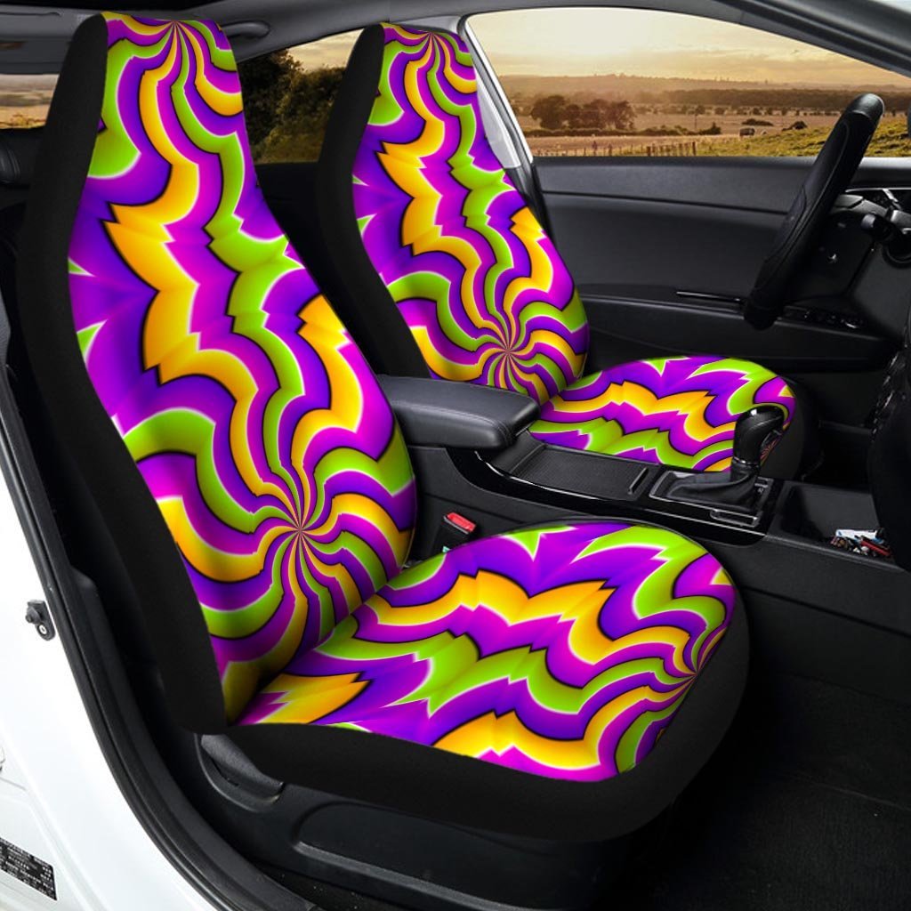 Zigzag Psychedelic Optical illusion Car Seat Covers-grizzshop