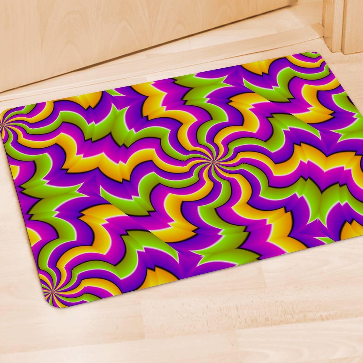 Zigzag Psychedelic Optical illusion Door Mat-grizzshop
