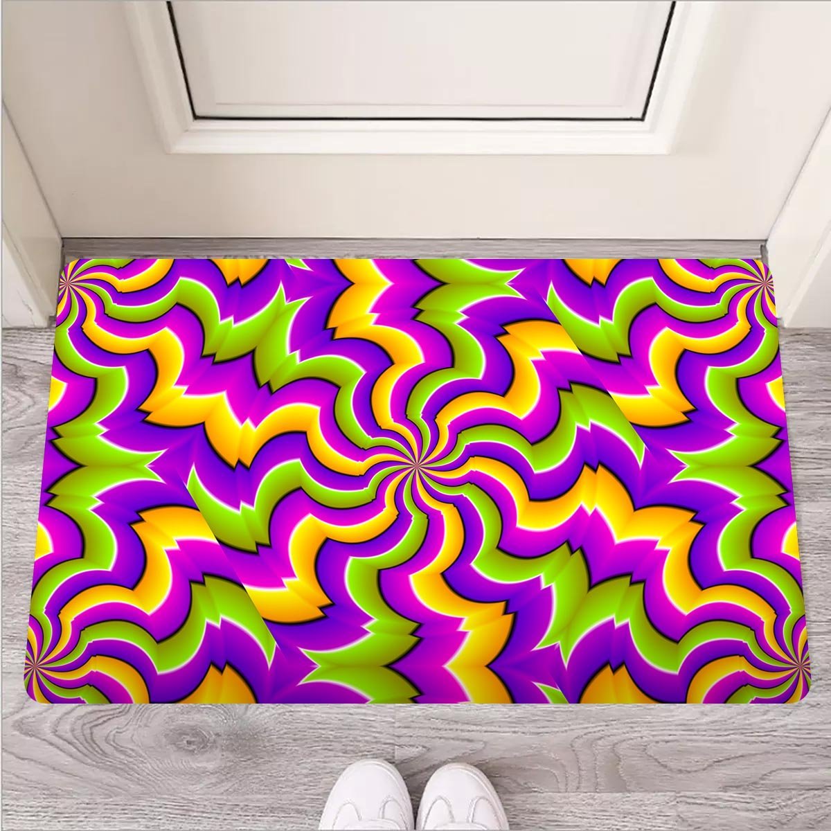 Zigzag Psychedelic Optical illusion Door Mat-grizzshop