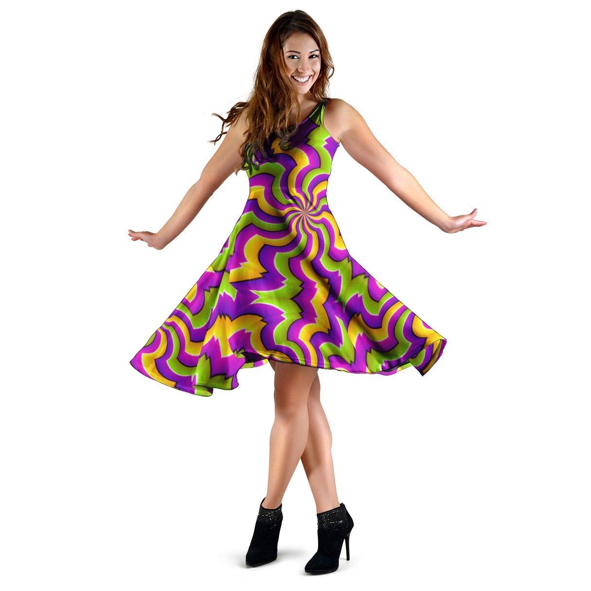 Zigzag Psychedelic Optical illusion Dress-grizzshop