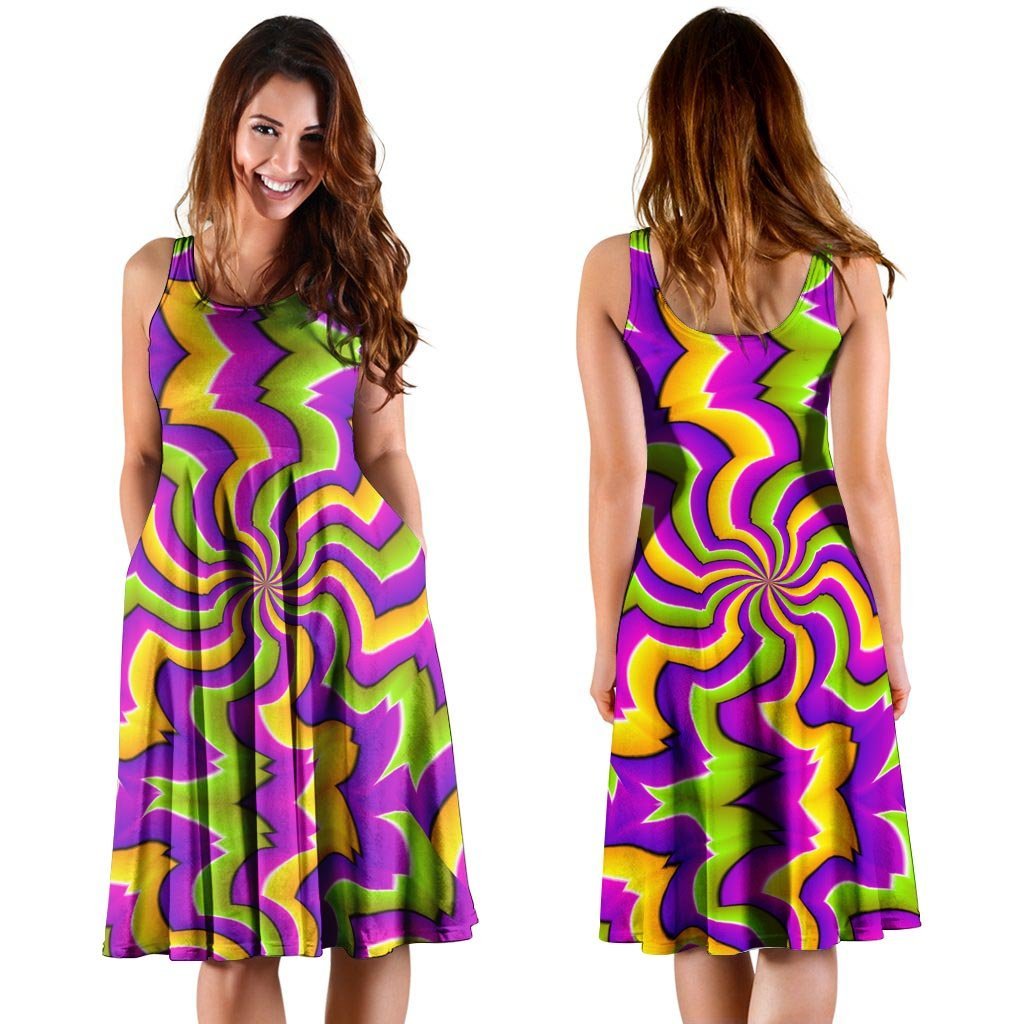 Zigzag Psychedelic Optical illusion Dress-grizzshop