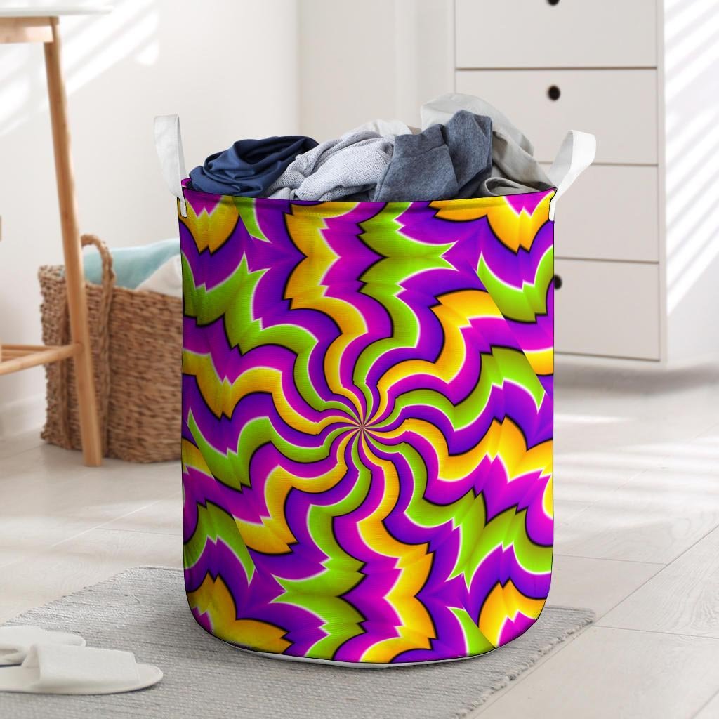 Zigzag Psychedelic Optical illusion Laundry Basket-grizzshop