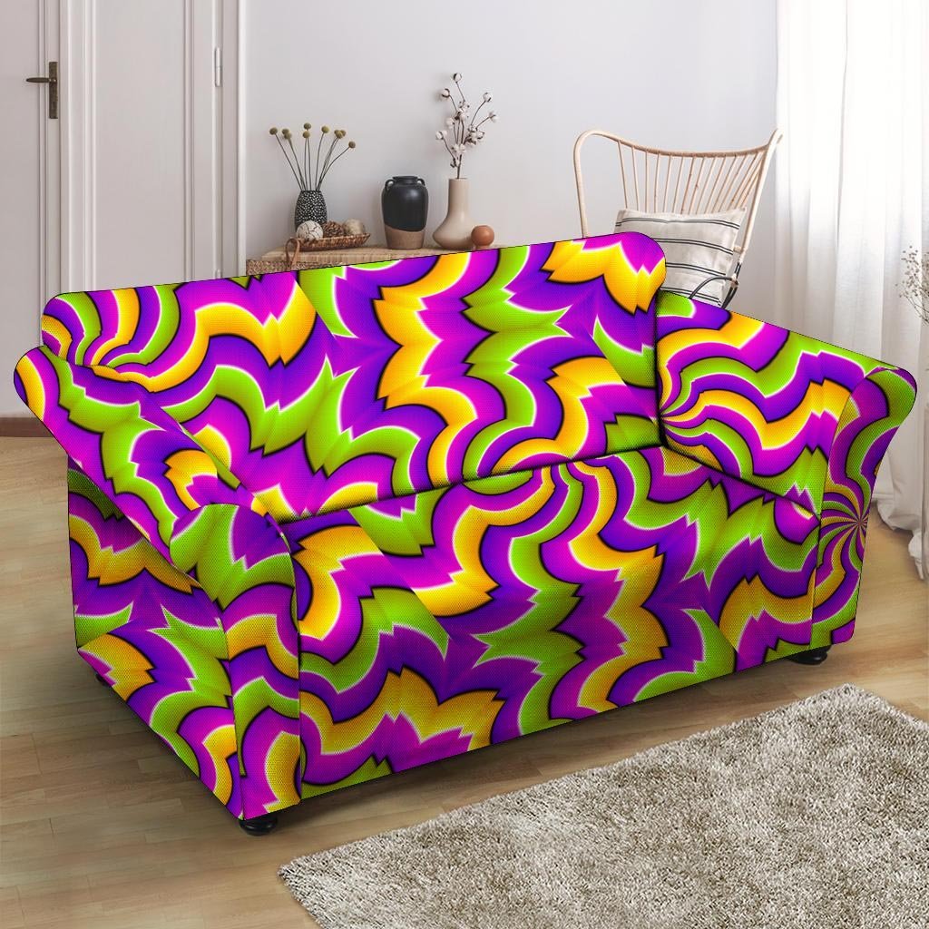 Zigzag Psychedelic Optical illusion Loveseat Cover-grizzshop