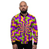 Zigzag Psychedelic Optical illusion Men's Bomber Jacket-grizzshop