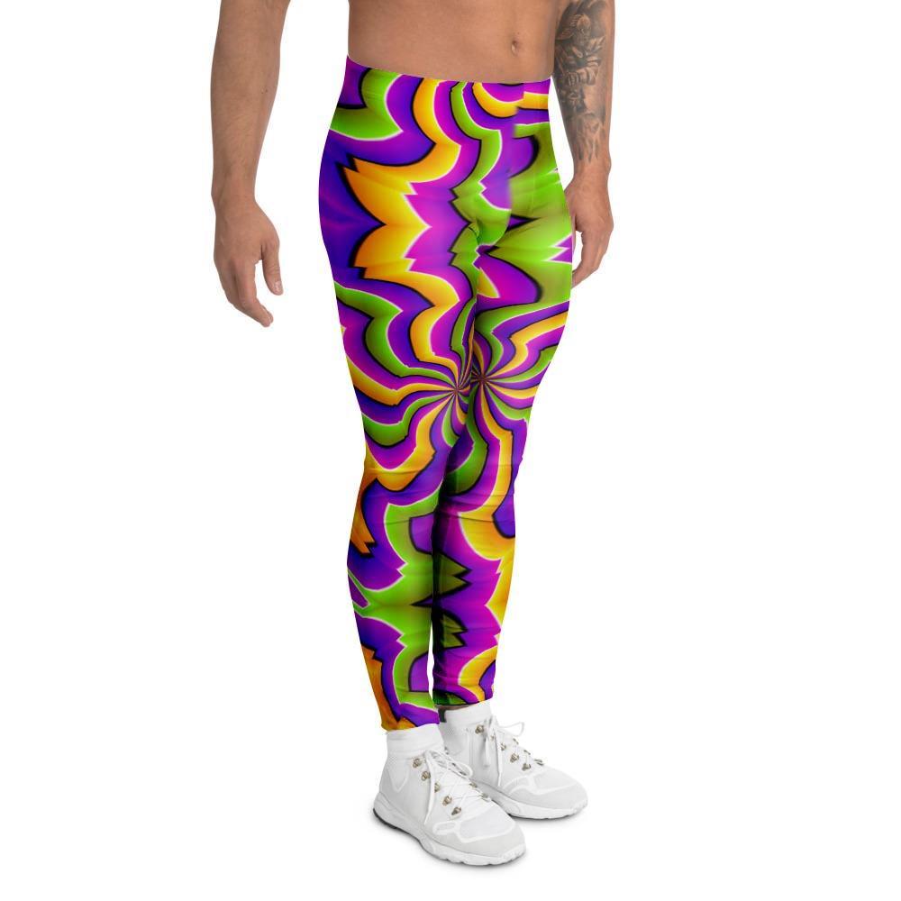 Zigzag Psychedelic Optical illusion Men's Leggings-grizzshop