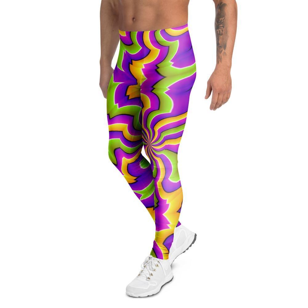 Zigzag Psychedelic Optical illusion Men's Leggings-grizzshop