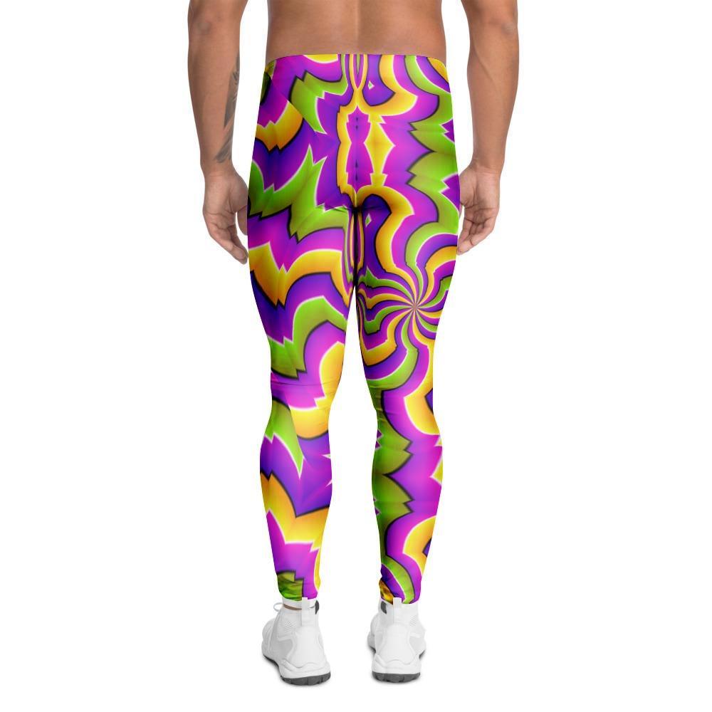 Zigzag Psychedelic Optical illusion Men's Leggings-grizzshop