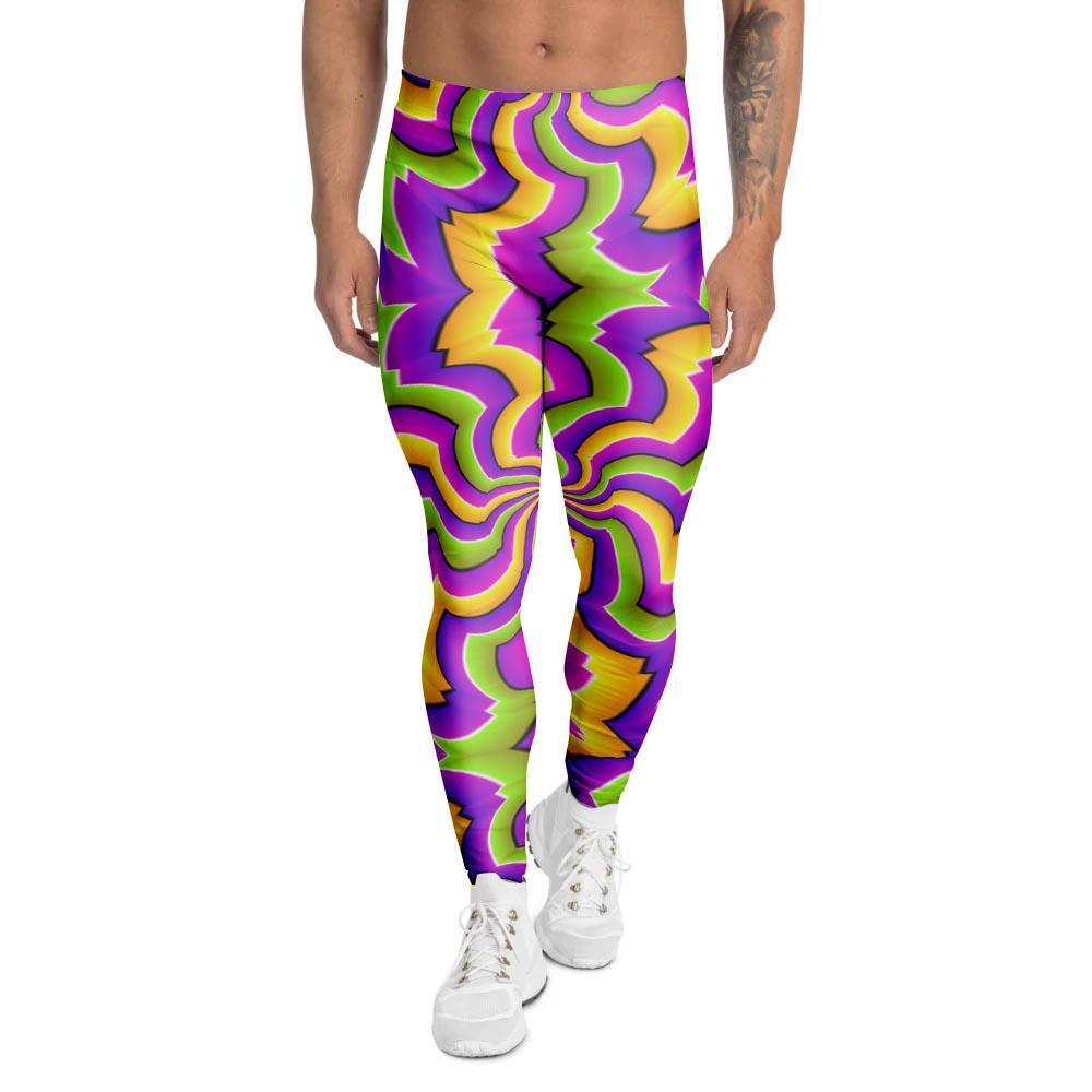 Zigzag Psychedelic Optical illusion Men's Leggings-grizzshop