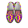 Zigzag Psychedelic Optical illusion Men's Slip On Sneakers-grizzshop