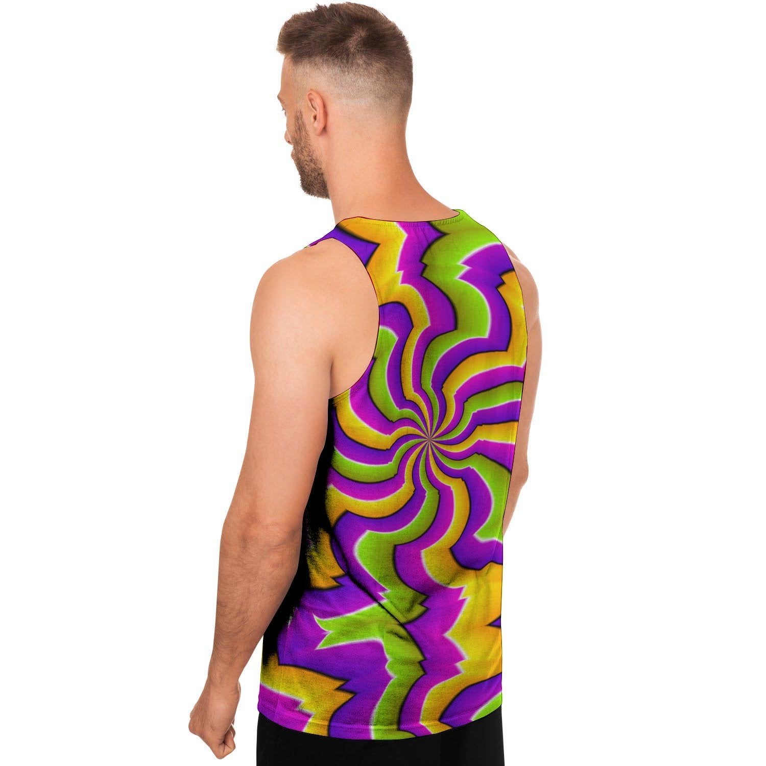 Zigzag Psychedelic Optical illusion Men's Tank Tops-grizzshop